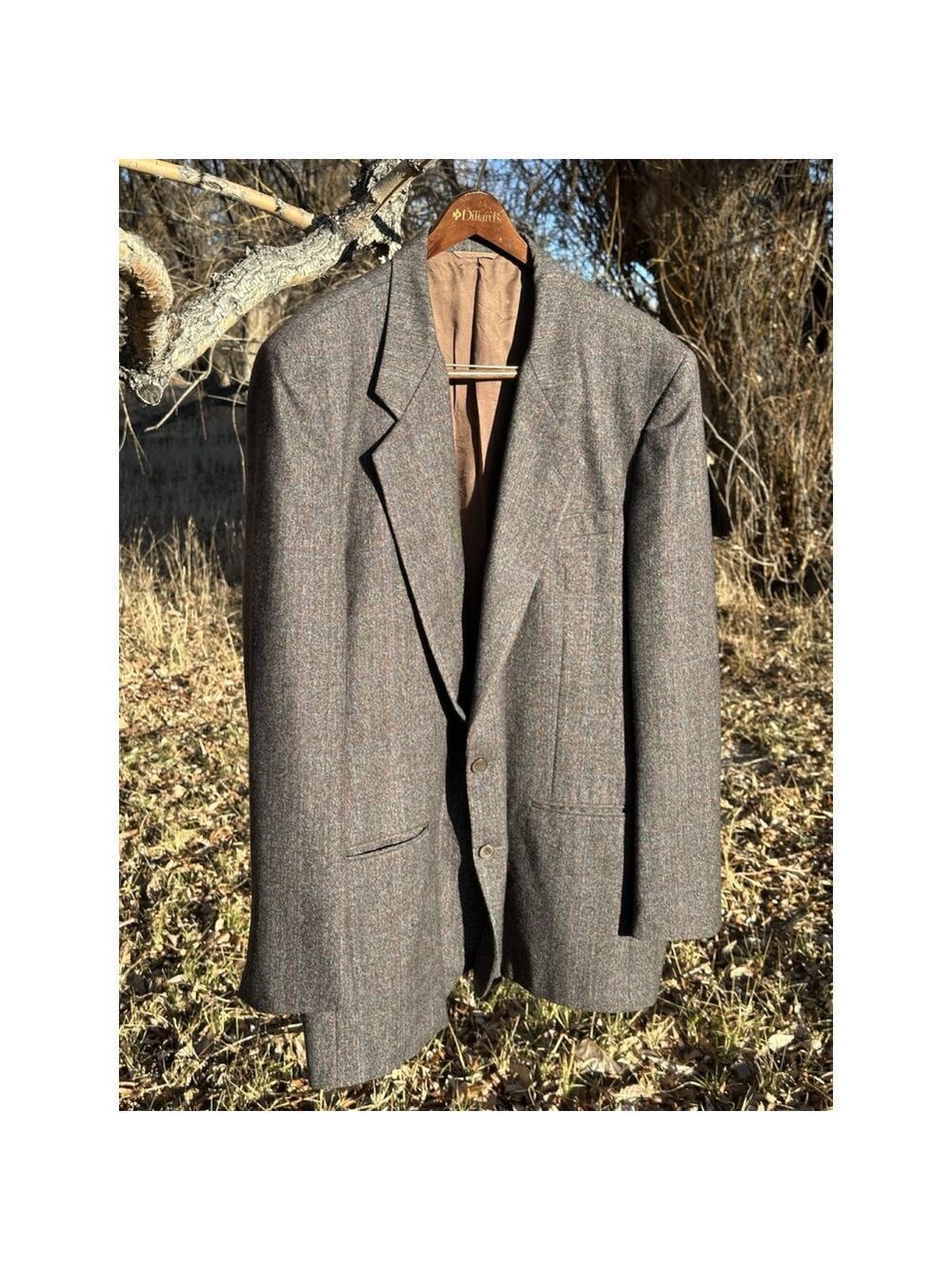 James Whitehead 100% Wool Sports Coat Men's Size 50 Gray Two Button Jacket